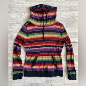 Lauren Ralph Lauren Womens Active Cowl Neck‎ Pullover Top Aztec Striped Medium